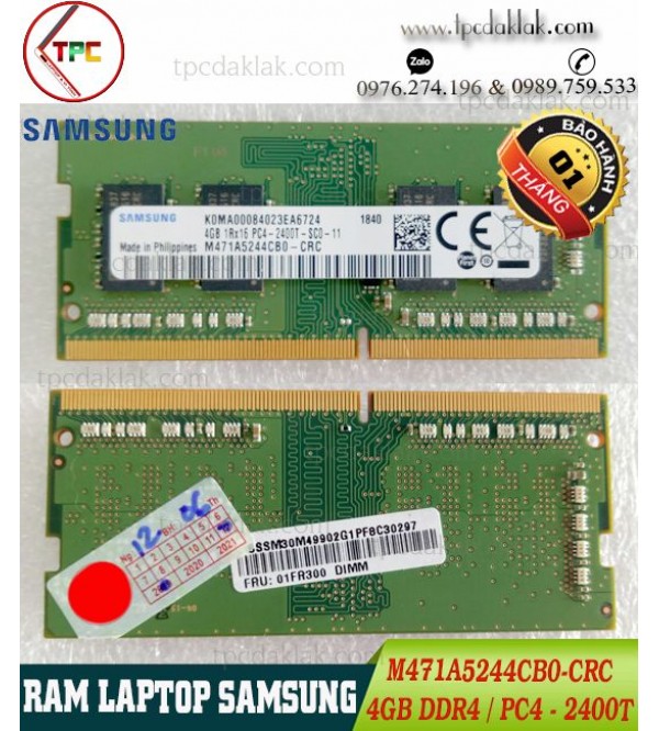 RAM LAPTOP SAMSUNG 4 GB 1Rx16 PC4-2400T |RAM LAPTOP 4GB PC4-2400T M471A5244CB0-CRC